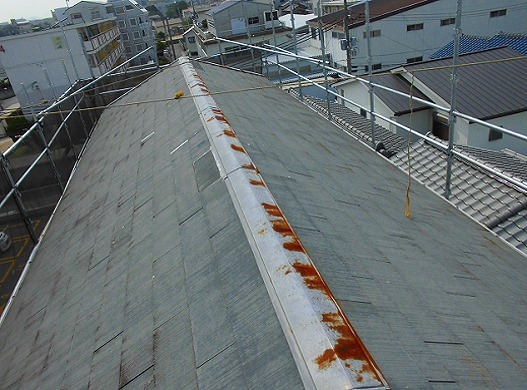 加古川市のカバー工事前の住宅屋根